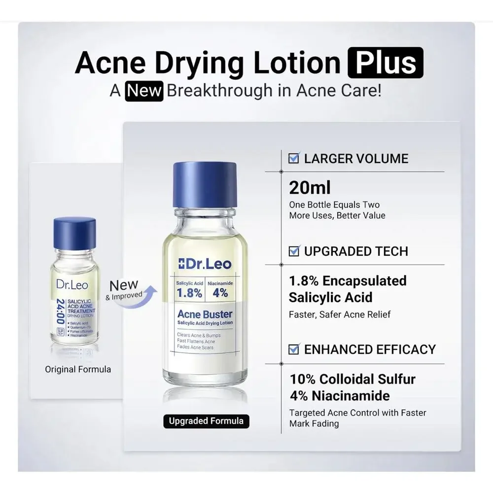 Dr.Leo Acne Buster Set Drying Lotion+Cleanser+Clay Mask Salicylic+Niacin